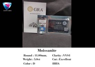 เพชร Moissanite รูปทรงกลม ไซส์ 5.00mm.- 22.00mm. Cut: Heart&Arrow Clarity: vvs1 Color: D น้ำ: 100 8H