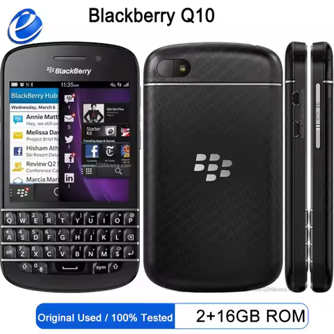 Original Blackberry Q10 4G Mobile Phone 3.1" 2GB RAM 16GB ROM 8MP QWERTY Keyboard Cellphone Dual Cor