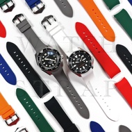 NEWEST Curved End Rubber Strap Soft Silicone Diver Strap 18mm 20mm 22mm 24mm - Black, 18mm