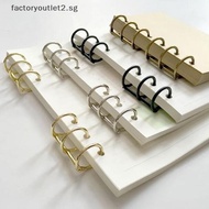 Fcsg 2pcs Metal 3 Rings Binder Notebook Hinged Rings Album Spiral Binder Rings Loose Leaf Circle Bin