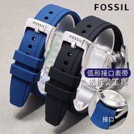 【18/20/21/22mm】Fossil Style Rubber Silicone Watch Band - Curved End Replacement Strap for FS4813IE/M
