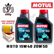 ORIGINAL GUARANTEE MOTUL ENGINE OIL MINYAK HITAM 4T MOTO 15W40 20W50 MINERAL PERCUMA OIL FILTER 