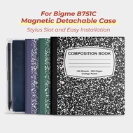 Twosheep Magnetic Detachable Case for Bigme B751C 7 Inch Soft TPU Cover with Stylus Holder Auto Slee