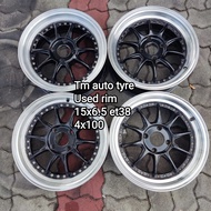 Used rim 15x6.5 ET38 4x100 Johor Baru