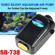 SOBO Silent Aquarium Air Pump Oxygen Pond Aerator Water Fish Tank SB-718 SB-738 3W/3.5W