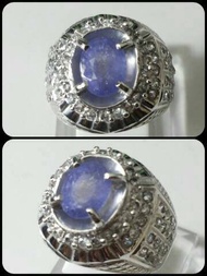 NEW!! natural blue sapphire star / safir biru  perak mewah