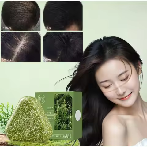 Herbal Handmade Shampoo Soap Arborvitae Usman Grass Anti-hair Loss Oil Control Dandruff Itching Herb