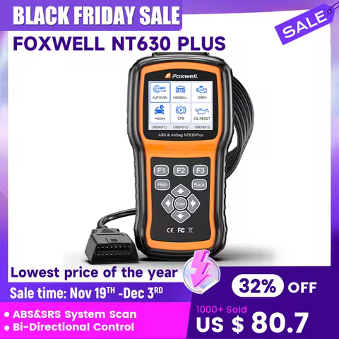 Foxwell NT630 Plus ABS Bleeding SRS Reset OBD2 Code Reader OBD Diagnosis Scanner Bi-directional Cont