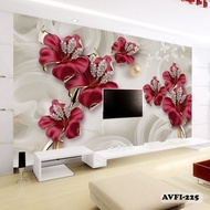 PROMO WALLPAPER PREMIUM! Wallpaper Dinding Motif Bunga 3d- Wallpaper