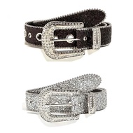Super beautiful YK2 style belt with sparkling stones, hottrend Korean style dress belt for women