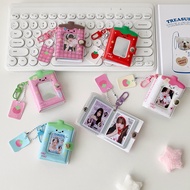 Ins Mini Bottle Keychain Mini Photo Album 1-inch 2-inch ID Photo Organiser Idol Card Album