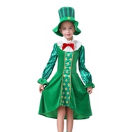 Kids Boys Girls Irish Leprechaun Green Fancy-Dress Outfit St Patricks Day Party Costume Halloween St