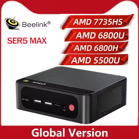 SER5 MAX AMD Ryzen R7 7735HS 6800U 6800H Beelink Mini PC Desktop Gaming Computer R5 5500U 16GB 24G 3