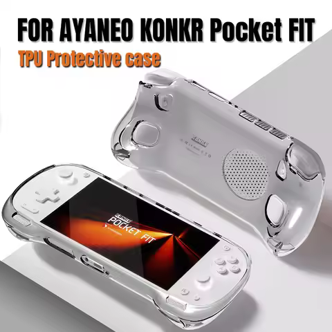Transparent Soft TPU Protective Case For AYANEO KONKR Pocket FIT Game Console,Full-Cover Scratch-Res
