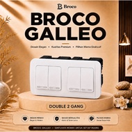 Broco Galleo White 2 Gang Double Series Switch + Double IB Inbow Embedded Series Switch G26262-55S W