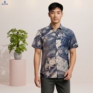 BENTOP Batik Modern Slim Fit Series [1] Baju Kemeja design lengan pendek Modern Floral Batik Short S