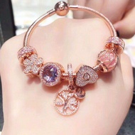 ใหม่คลังสินค้าพร้อม2020 Roseดอกไม้แผ่นทองCharms Pandora_bracelet _ ชุดกำไลข้อมือ (Original Charms Design)