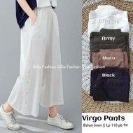 BENIKE - CELANA KULOT JUMBO BAHAN LINEN RAMI KANCING BELAH SAMPING CELANA CULOTTE PANJANG WANITA CEW