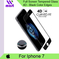 4D Full Screen Tempered Glass Screen Protector (Black) For iP 7