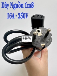 Dây Nguồn PC-Máy In- (Dây 3 Ruột) Zin 16A-250V - 2 Chấu - 1m8 Chịu Tải 1000W-1600W