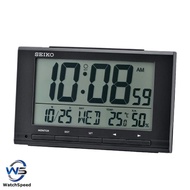 Seiko QHL090K QHL090 Digital Black Thermometer Hygrometer Snooze Desk Table Clock