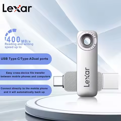 Lexar JumpDrive Solid State Dual Drive D50E USB 3.2 Type-C Flash Drive Max 400Mb/s Read 128G 256GB P