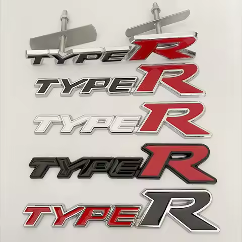 3D Metal Type R Logo Badge Car Front Grill Emblem For Honda Accord Civic FK2 FN2 EP3 Type S Type R S