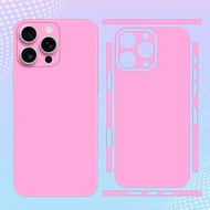 Pink Color Skin Compatible for iPhone 16 Pro Max 15 14 13 12 Pro Max Back Screen Protector IP16 Stic
