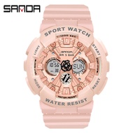 Sanda Ladies Watch Trendy Fashion Outdoor Sports Multifunctional Waterproof Electronic Watch 6068-4