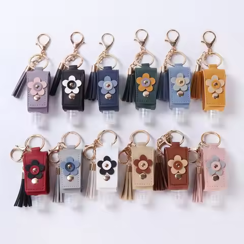 30ml Empty Portable Hand Sanitizer Bottle Keychain Holder Reusable Bottle Hand Washing gel Storage B