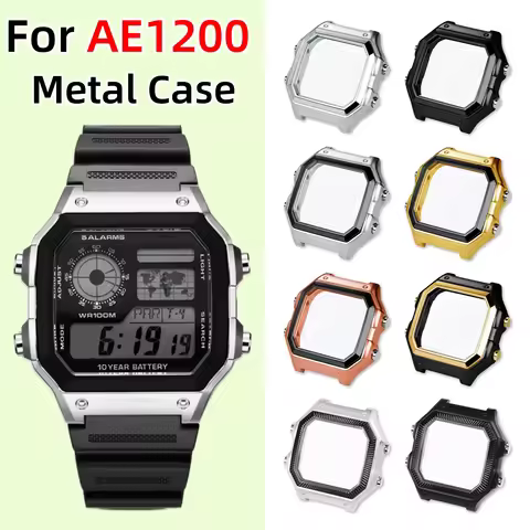 AE1200 Case Mod Kit For Casio AE-1200WH AE-1300 Upgrade Stainless Steel Case watch band Metal Bezel 
