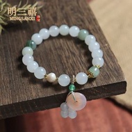 翠手串 女男金絲玉手串 白玉翡翠綠玉石珠子串珠手鏈