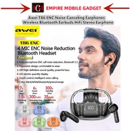 Awei T86 ENC Noise Canceling Earphones Wireless Bluetooth Earbuds HiFi Stereo Earphone