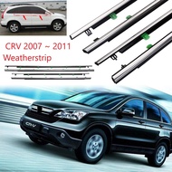 4Pcs (คลังสินค้าพร้อม) Crv WEATHERSTRIP Honda CR-V CRV 2007 2008 2009 2010 2011 Weatherstripขอบยางติดหน้าต่างรถแม่พิมพ์หน้าต่างTrimซีลChromeประตูOutสำหรับCRV