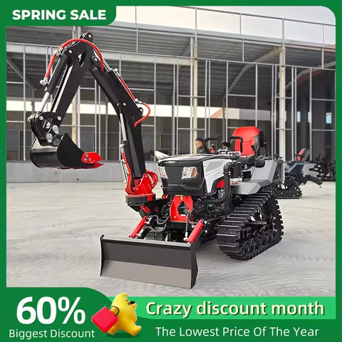 Ce Euro5 Farm 25hp 35hp 50hp 80hp Agricultural Crawler Tractors for Sale Optional Front Excavator Ar