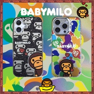 BAPE BABY MILO Classic APE Label Electroplated Photo Frame Phone Case Suitable For IPhone17 17AIR 16