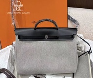 🌈Hermes🧡Herbag 39🧡熊貓黑色銀扣🧡全新閑置🌈Stamp K🌟有貼膜🌟有盒🌟herbag39🌟herbag🌟愛馬仕🌟