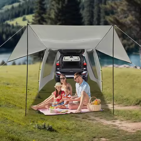 Car Awning Tent for SUV MPV Outdoor Camping Shelter Car Tent Attachment for Camping and Road Trip Ad