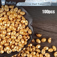 100pcs Yuan Bao Gold Yen Pau Metal Yen Pao China Yuan Bao Feng Shui Decoration Yuan Bao