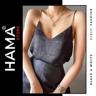 HAMA STORE H48 2-strap silk shirt with sexy straps for street wear [Multiple colors]