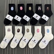 Bape Socks Men's Anti-slip Breathable Mid-tube Sports Socks