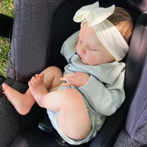 19inch Reborn Laura Newborn Sleeping Baby Real Looking Baby Dolls 3D Skin with Visible Veins muñecas