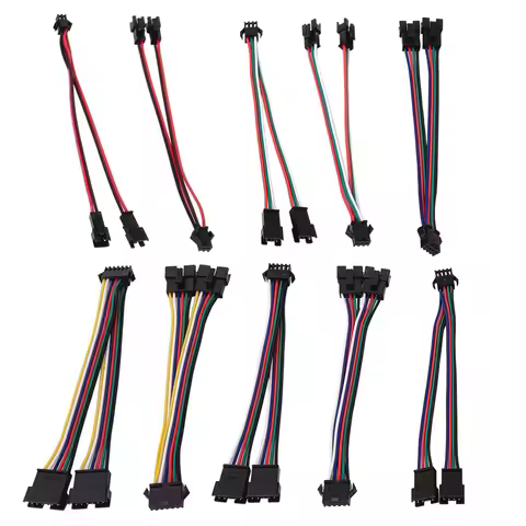 15cm 2Pin 3Pin 4Pin 5Pin 6Pin SM JST Connector 1 To 2 Male and Female for WS2811 WS2812B SK6812 WS28
