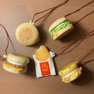McDonald’s JP  麥當勞經典吊飾 ❶培根蛋起司鬆餅堡 ❷培根鮮蔬滿福堡 ❸豬肉滿福堡加蛋 ❹薯餅