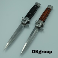 OKgroup NB003-BLACK and BROWN... Folding knife Italian stiletto knife มีดพับพกพา มีดพกพา มีดเดินป่า