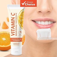 2PCS Vitamin C Brightening Fluoride Toothpaste – Natural Orange Flavor with Mint & Xylitol, Effectiv