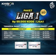 PAKET BRI LIGA 1 K VISION BISA SEMUA TIPE BROMO CARTENZ DAN GOL