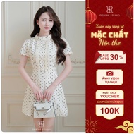 Derose Studio – Joy Dress with sweet lace and slim waist, Korean style