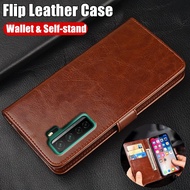 For Huawei Nova 7 SE CDY-NX9B Premium Leather Flip Folio Wallet Case with Card Holders Self-stand Sh
