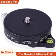 Camera Pan Base With  Style Plate, 0.95Cm  Aluminum Panoramic Ball Tripod Head With Bubble Level, Lo
